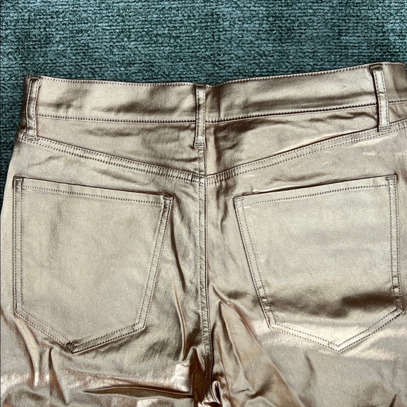 Express Rose Gold Skyscraper Mid Rise Women Coated Jeans size 10L - Picture 5 of 9